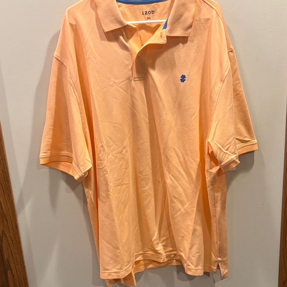 🔥2/$10 3/$12 IZOD 3XL Men's Peach Polo Shirt - Picture 2 of 6
